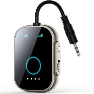 Bluetooth Transmitter Receiver for TV, 2-in-1 Bluetooth 5.3 Adapter for Airplane, Gym Equipment, Cars, for up to Two Wireless Headphones, Cell Phones.