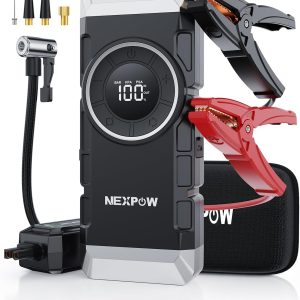 NEXPOW Car Battery Jump Starter 3000A Peak with Air Compressor,12V 150PSI Portable Jumpstart Box for Up to 8L Gas 8L Diesel Engine, PD18W Quick Charging, Force Start Button
